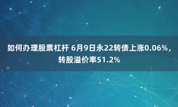 如何办理股票杠杆 6月9日永22转债上涨0.06%，转股溢价率51.2%