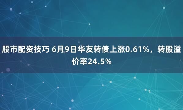 股市配资技巧 6月9日华友转债上涨0.61%，转股溢价率24.5%