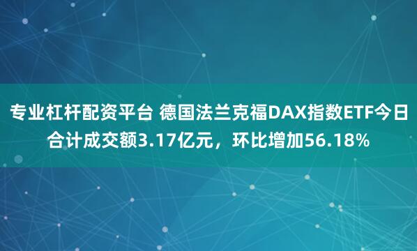专业杠杆配资平台 德国法兰克福DAX指数ETF今日合计成交额3.17亿元，环比增加56.18%