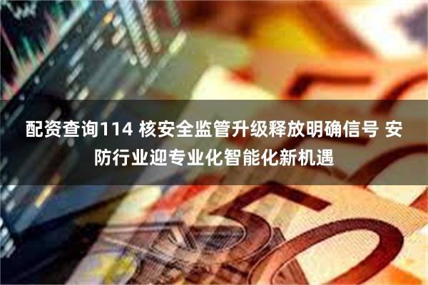 配资查询114 核安全监管升级释放明确信号 安防行业迎专业化智能化新机遇